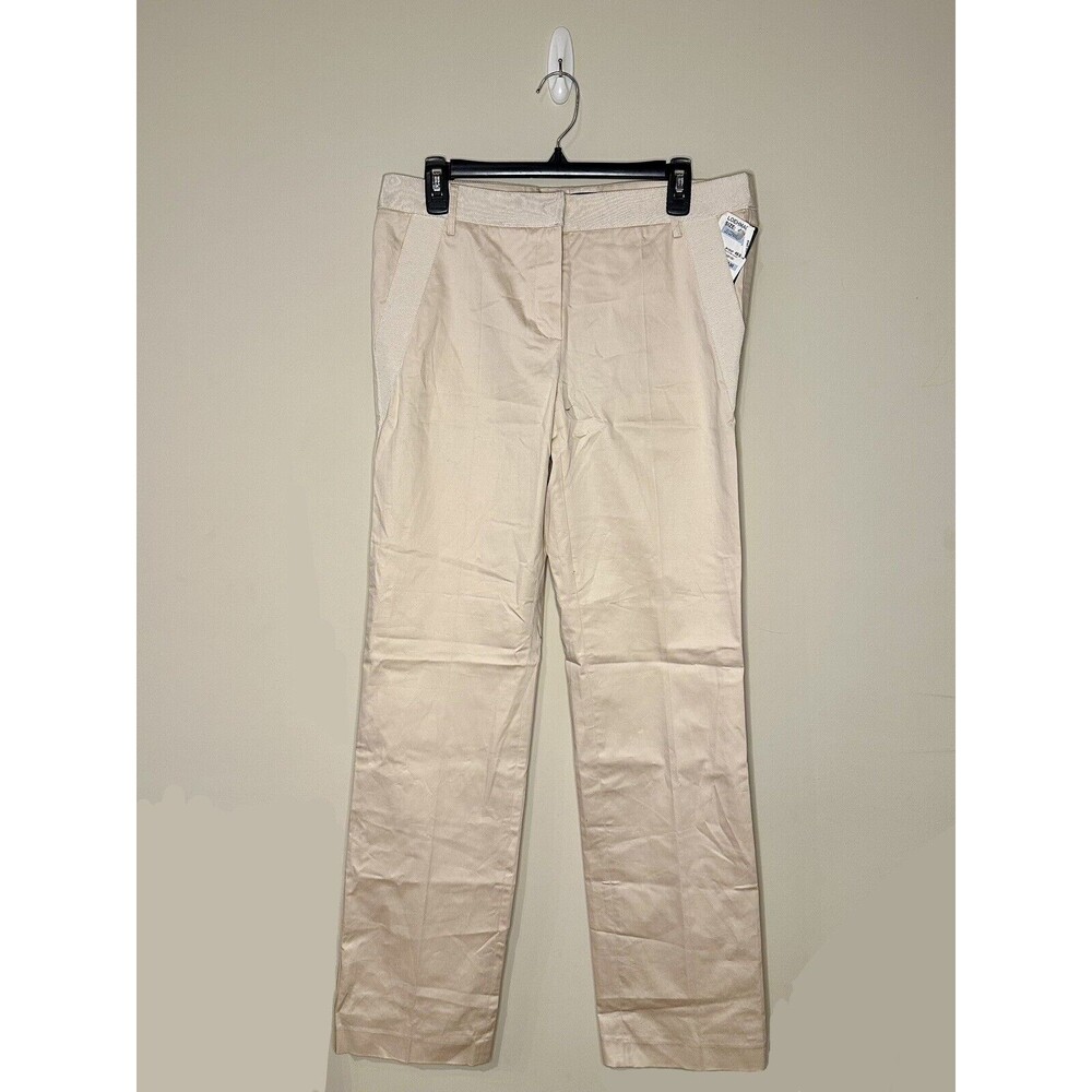 Les Copains Trousers Pants Beige Cream Ribbon Detail SIZE 44 Retail $370 NWT!!